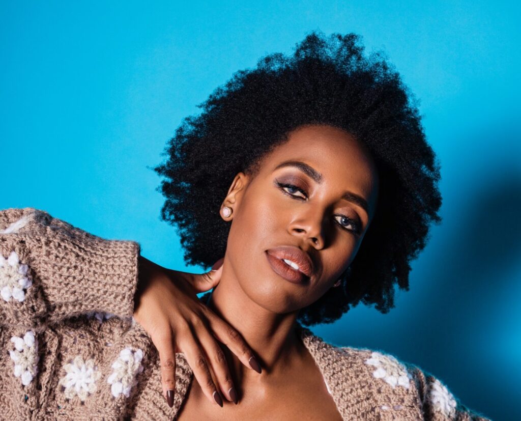 Elle Friberg looking directly into the camera to tell her story about her My Debut Song Release for Valborg and May Day